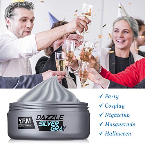 Y.F.M Tinte de Pelo Gris Cera Cabello Para Pelo Gris Plata, Crema Para Colorante Pelo Temporal, Silver Gray Hair Color 120 ml