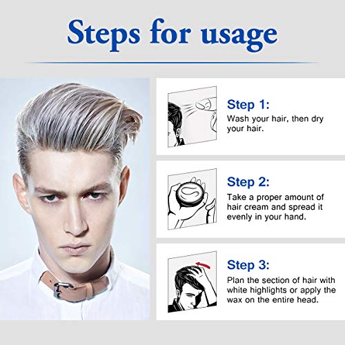 Y.F.M Tinte de Pelo Gris Cera Cabello Para Pelo Gris Plata, Crema Para Colorante Pelo Temporal, Silver Gray Hair Color 120 ml