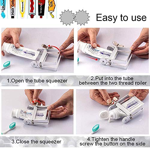 YFOX Exprimidor de tubos de metal,dispensador de tubos manual,utilizado para exprimir pasta de dientes,tinte para el cabello,crema de manos,barniz,pegamento.Es la abrazadera de tubo ideal