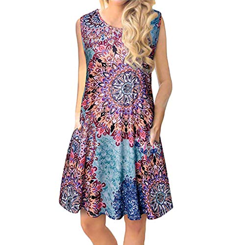 YIHANK Vestido de fiesta de manga corta con cuello en O