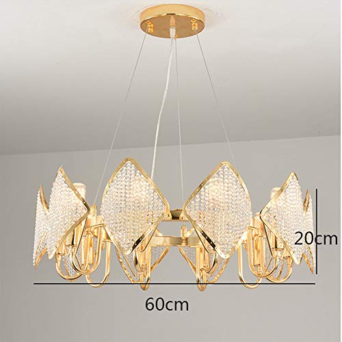 Yikuo Lámpara de araña de una sola capa de perlas creativas, nuevas y luminosas. 10 Sala de estar perfumada.