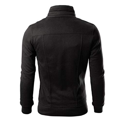 YiMiny – Sudadera para hombre 2019, otoño e invierno, con cuello alto, corte ajustado Negro XL