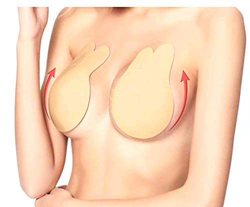 YingDeLi - Sujetador sin tirantes para mujer, diseño de conejo sin espalda, autoadhesivo, de silicona, invisible, sin tirantes, sin espalda, reutilizable, push up