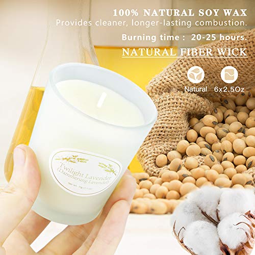Yinuo Mirror Velas Aromaticas de Paquete 6, Velas Perfumadas de Cera de Soja Natural, 2.5 onzas por Taza Velas de Vidrio, Regalos para Mujeres y Aliviar el Estrés