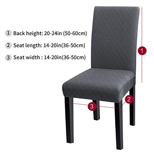 YISUN Fundas de Silla de Comedor en Jacquard, Elásticas y Modernas, Extraíbles y Lavables, Fundas de Licra para Sillas Altas 4/6 Piezas Fundas Protectoras para Sillas