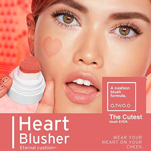 Yiwa Paletas de Maquillaje Blush Maquillaje Air Cushion Blusher Forma de Corazón Shimmer Blush Rouge Natural Contorno Facial Make Up