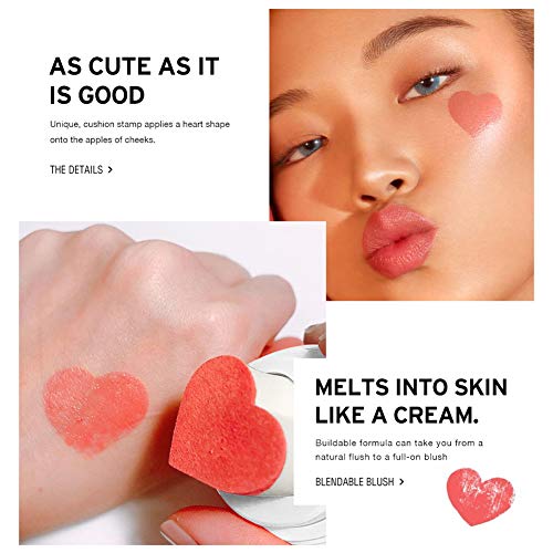Yiwa Paletas de Maquillaje Blush Maquillaje Air Cushion Blusher Forma de Corazón Shimmer Blush Rouge Natural Contorno Facial Make Up