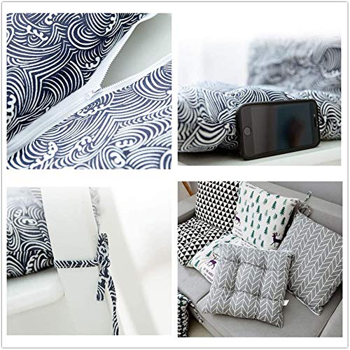 Yiyu 2 Pedazos Cojines de Silla con Asiento de atrás, cojín del Respaldo con Las Cintas, Soporte Lehner Asiento bajo Apoyo de la Almohadilla de jardín (40x40cm) x (Color : Gray)