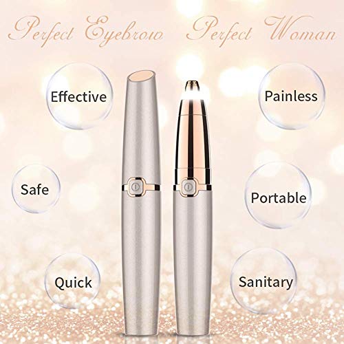 Yiyu La maquinilla de Afeitar de la ceja, ceja Condensador de Ajuste eléctrico del Pelo de la ceja del Condensador de Ajuste - removedor de Pelo de la ceja sin Dolor for Las Mujeres x (Color : Gold)