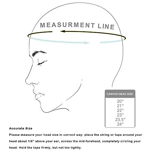 Yiyu Peluca Cabeza Dekokopf Lienzo Peluca Cabeza de Corcho de Costura del maniquí de Cabeza Peluca Cabeza Lienzo Cabeza del Bloque Peluca hacía 22"(56cm) x (Color : Beige)