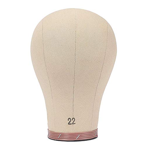 Yiyu Peluca Cabeza Dekokopf Lienzo Peluca Cabeza de Corcho de Costura del maniquí de Cabeza Peluca Cabeza Lienzo Cabeza del Bloque Peluca hacía 22"(56cm) x (Color : Beige)