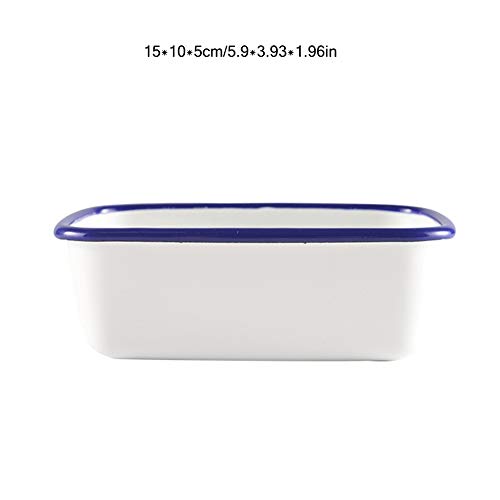 Yiyu Plato de Mantequilla - Barco Esmalte Mantequilla con Manteca de Tapa Blanca multifunción Taza de Mantequilla x (Color : White)