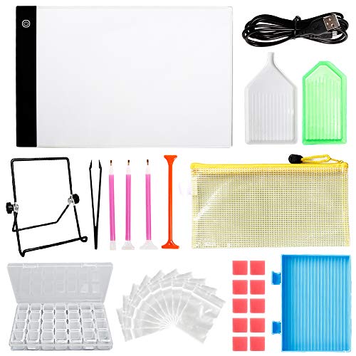Yizunnu - Kit de herramientas de pintura con base de luz LED 5D