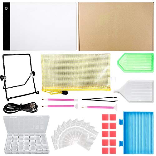 Yizunnu - Kit de herramientas de pintura con base de luz LED 5D