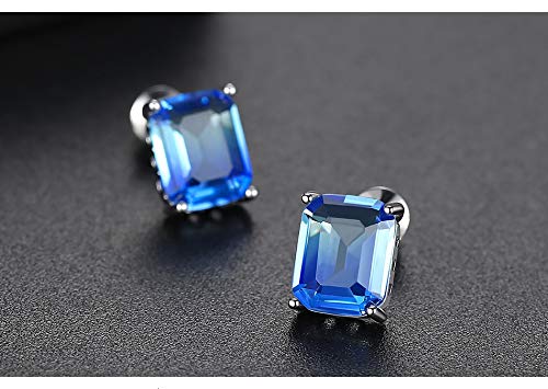 YLHJM Pendientes de botón Cuadrados para Mujer Compromiso de Boda Azul Violeta Regalos