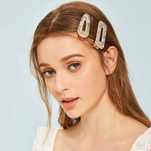 YMHPRIDE 12 unidades de resina acrílica perla pinzas para el cabello pasadores para las mujeres de las mujeres geométricas perlas Clips Barrettes accesorios para el cabello