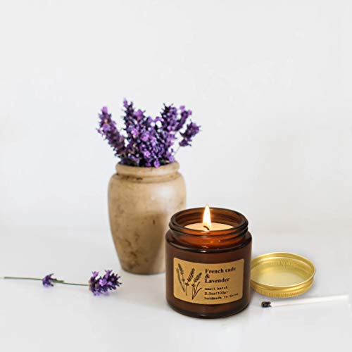 YMing Set de Regalo de Velas Aromaticas, Cera de Soja Natural Vertida a Mano, Mujeres y Hombres con Aceites Esenciales para el Alivio del Estrés y la Relajación