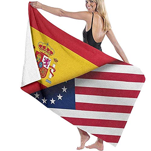 Yocmre Toalla de baño Bandera de España y Betsy Ross-1 Toalla de Playa para baño Travel Beach Swim