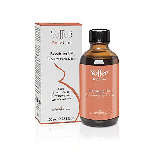 Yoffee - Aceite Reparador 100% Natural, Aceite para Masajes, Elimina Estrías y Cicatrices, Apto para Mujeres Embarazas y Lactancia, Libre de Parabenos y Sulfatos, Vegano, 100ML