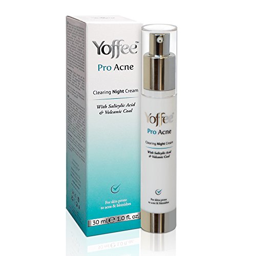 Yoffee - Pro Acne - Tratamiento Nocturno para el Acné con Ácido Salicílico y Carbón Volcánico, Previene y Elimina las Imperfecciones causadas por el Acné✔Libre de Parabenos y Sulfatos✔Vegano✔30ml