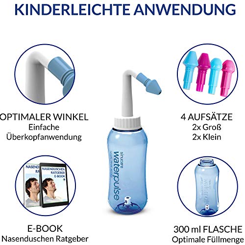 YogaMedic Neti Pot Neti con 30x sachets sal - Limpieza nasal para tratamiento alérgica y resfriado - Irrigador irrigación nasal