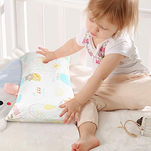 Yoofoss Almohada para niños Almohada para bebés con funda 45x26 cm Antiácaros Lavable Almohada Suave para Niños bebés y recién nacidos La Cabeza Apto para 1-6 Años