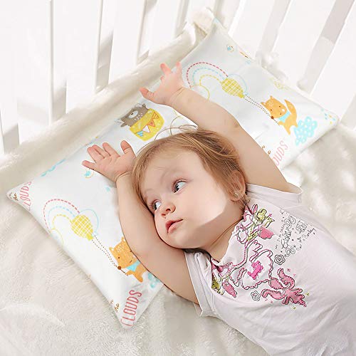 Yoofoss Almohada para niños Almohada para bebés con funda 45x26 cm Antiácaros Lavable Almohada Suave para Niños bebés y recién nacidos La Cabeza Apto para 1-6 Años