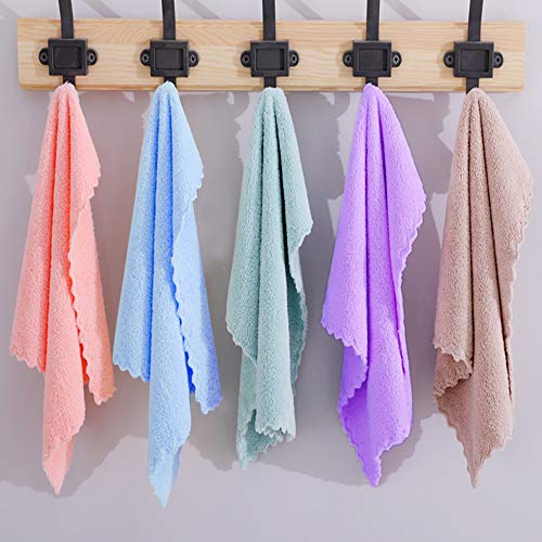 Yoofoss Juego de 5 Toallas de Microfibra Toalla de Mano en Vellón de Coral 35 * 75cm Toallas de Secado Rápido Livianas y Altamente Absorbentes para Piscina, SPA y Gimnasio.