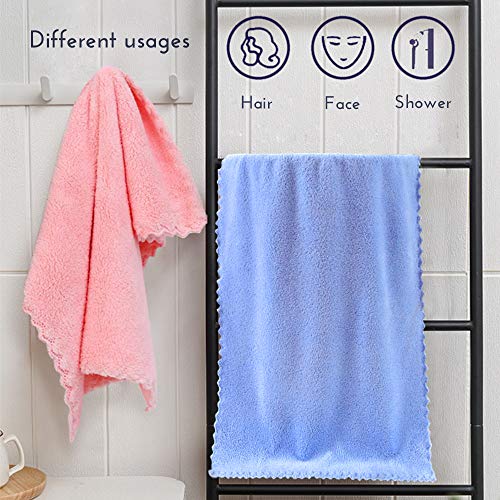Yoofoss Juego de 5 Toallas de Microfibra Toalla de Mano en Vellón de Coral 35 * 75cm Toallas de Secado Rápido Livianas y Altamente Absorbentes para Piscina, SPA y Gimnasio.