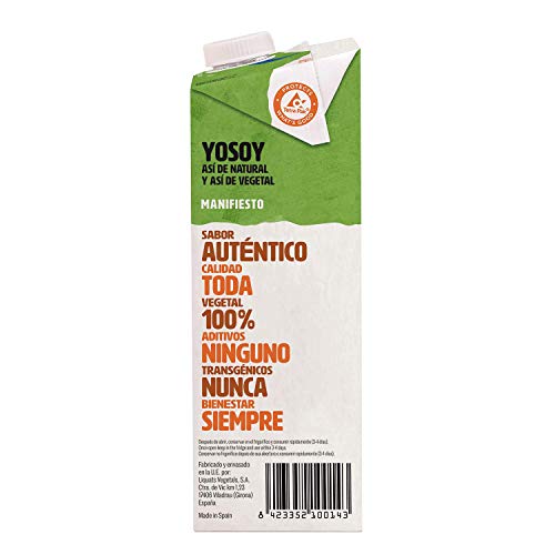 Yosoy - Bebida Vegetal Ecológica de Avena, Caja de 6 x 1L