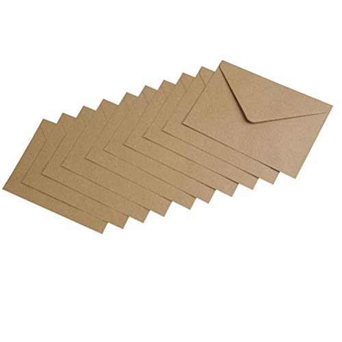 YOTINO 50Pcs Sobres Kraft 130 Gramos Papel Kraft Natural para Sobres de Felicitaciones e Invitaciones (114 x 162 mm)