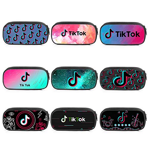 youjinsh Tīk Tōk - Estuche para lápices con cremallera, doble cara (6 unidades)