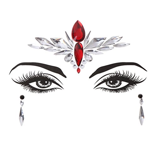 YoungerY Cara Ojo Joya Acrílico Diamante de imitación 17 Tipos Art Sticker Tattoo Party Performance P