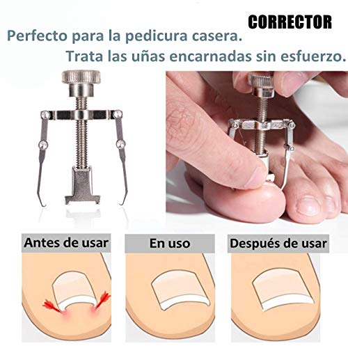 Yoyika Alicates de Uñas 6 en 1 Cortauñas Profesional, Tenazas Pinzas para Uñas Gruesas y Duras, Corrector de Uñas de Pie, Lima y Levantador de Uñas, Juego de Herramientas de Manicura y Pedicura