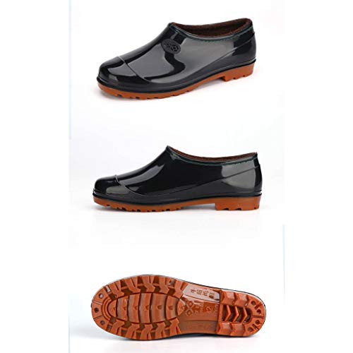 YQRJYB Bajo-Top de los Hombres Botas de Lluvia Botas de Lluvia del Tobillo Antideslizante Impermeable Negro Botas Impermeable (Color : Black Warm Models, Size : 40)