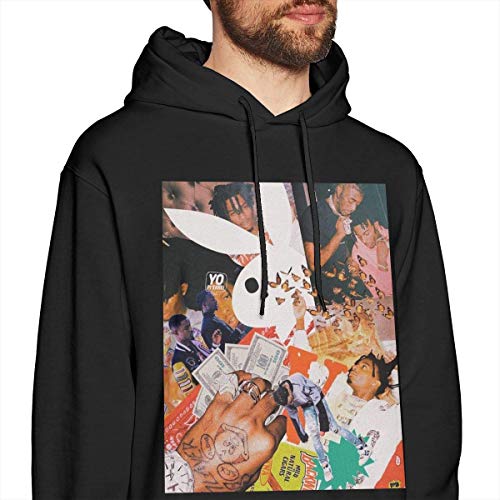 Ytdbh Sudadera con Capucha Hombre, Men's Hoodie Sweatshirt Playboi Poke It out-Carti Cotton Sweater Black