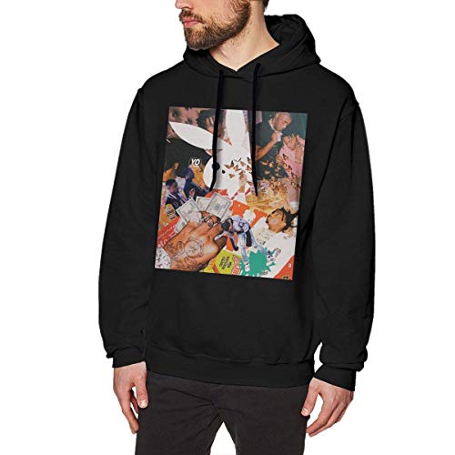 Ytdbh Sudadera con Capucha Hombre, Men's Hoodie Sweatshirt Playboi Poke It out-Carti Cotton Sweater Black