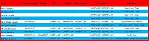 YuanDian Halloween Hombre Disfraces De Vampiro Dracula Capa Pantalones Conjuntos Terror Faciles Gótico Traje De Vampiro Maquillaje Disfraces Carnaval 4# Vampiro Negro Plateado 185