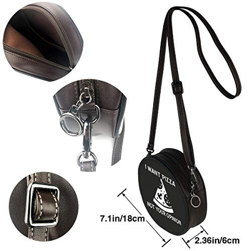 Yuanmeiju Bolso de hombro redondo I Want Pizza Not Your Opinion. Classic Bolso de hombro redondo Crossbody Leather Handbag