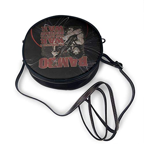 Yuanmeiju Bolso de hombro redondo John J. Rambo Survive War You Gotta Become War Army Tote Handbag Bag Round Crossbody Shoulder Bag Women's