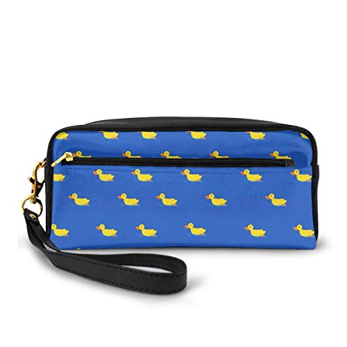 Yuanmeiju Cute Duck Funny Small Duck Small Makeup Bags Purse PU Leather Travel Cosmetic Pouch Simple Pencil Pouches