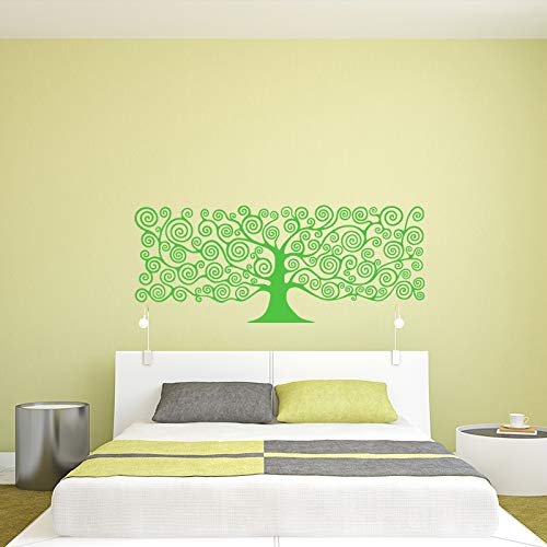 YuanMinglu Art Deco Tree Living Etiqueta de la Pared Vinilo Planta Cabecera Calcomanía Decoración de la habitación Dormitorio Habitación de los niños Verde Claro 143cm x 58cm