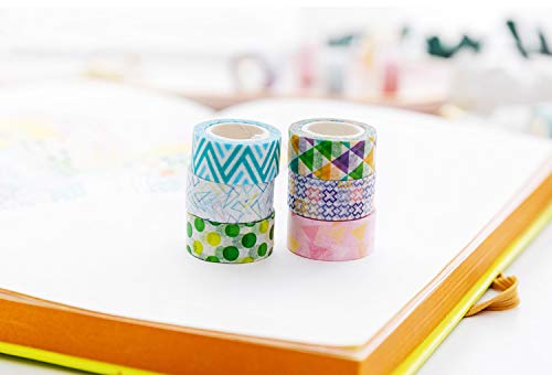 YUBBAEX Washi Tape Cinta decorativa pastel para bricolaje, manualidades, envoltorio de regalos, suministros para álbumes de recortes (mini gráficos 24 rollos)
