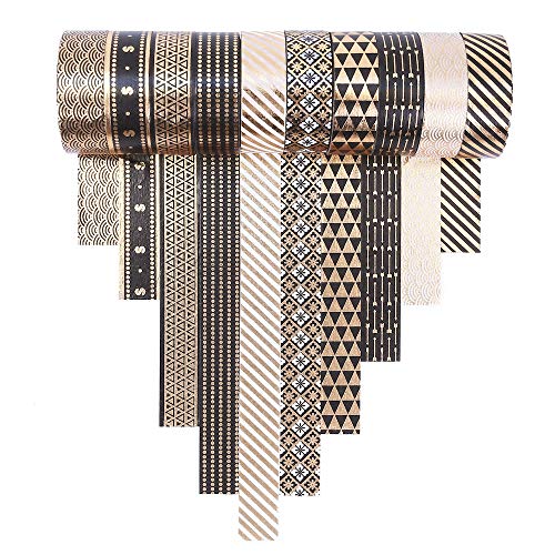 Yubbaex Washi Tape Set cinta adhesiva decorativa Washi Glitter Adhesivo de Cinta Decorativa para DIY Crafts Scrapbooking 10 Rollos