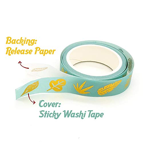 Yubbaex Washi Tape Set cinta adhesiva decorativa Washi Glitter Adhesivo de Cinta Decorativa para DIY Crafts Scrapbooking 16 Rollos