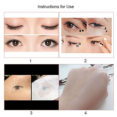Yuccer Delineadores de Ojos Liquido, Eyeliner Waterproof Stamp, Lapiz de Ojos Impermeable Cosméticos de Maquillaje (4 piezas)