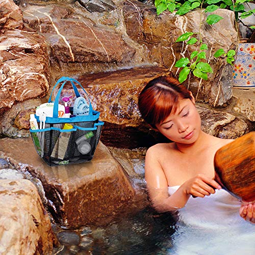 YuCool 2 Unidades de Organizador de Ducha de Malla portátil, de Secado rápido, para Colgar en la Ducha, con 8 Compartimentos de Almacenamiento para champú, jabón y Otros Accesorios de baño