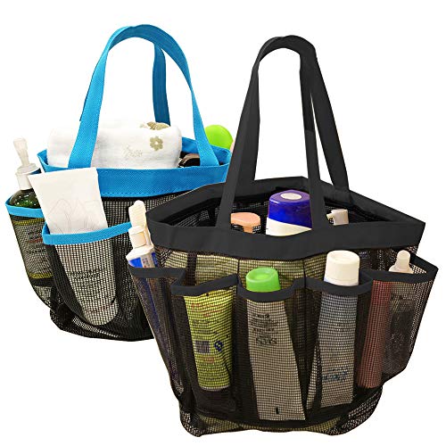 YuCool 2 Unidades de Organizador de Ducha de Malla portátil, de Secado rápido, para Colgar en la Ducha, con 8 Compartimentos de Almacenamiento para champú, jabón y Otros Accesorios de baño