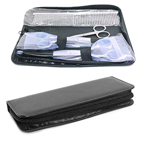 YuCool - Tijeras de peluquería para perros (3 unidades, acero inoxidable, tijeras de entresacar curvadas, tijeras pequeñas, punta redonda, peine para perros y gatos)