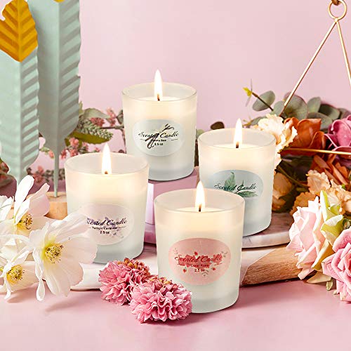 YUE GANG Velas Aromaticas, Regalos para Mujer 8x2.5OZ Cera de Soja, Regalos Originales para Mujer, Velas Perfumadas Aromaticas, Regalo para Alivio el Estrés y Aromaterapia